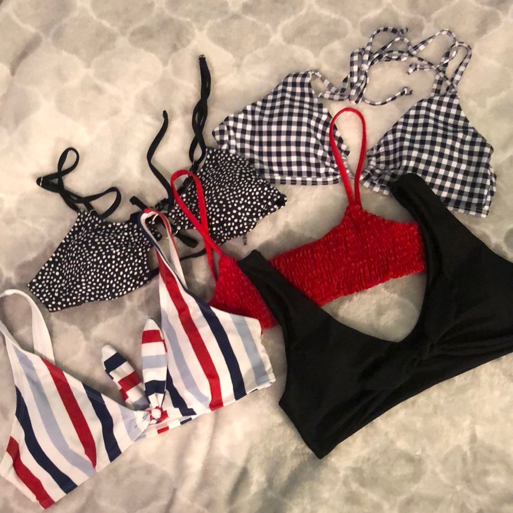 5 Piece Bundle of Bikini Tops Assorted Brands
